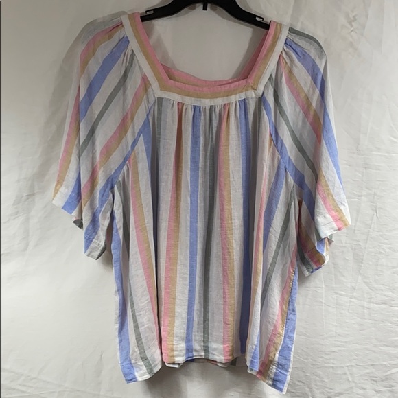 GAP Tops - GAP NWT Linen Striped Pastel Top Size: XXL